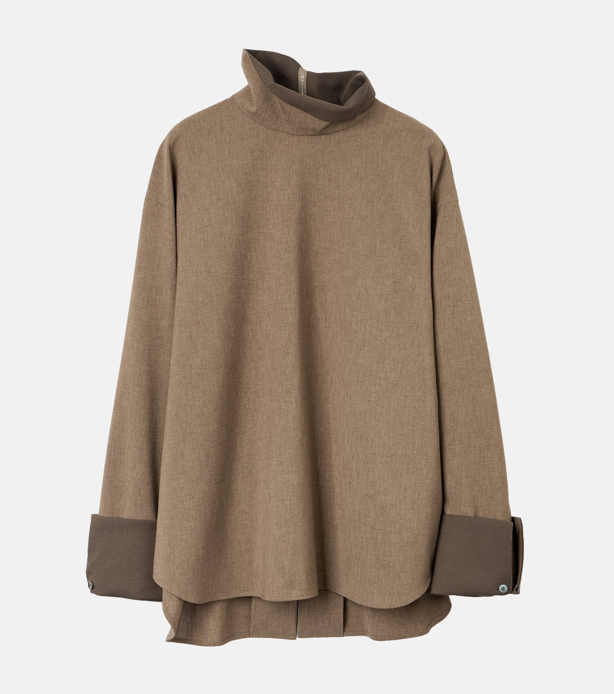 Suiting High-Neck Back-Zip Top