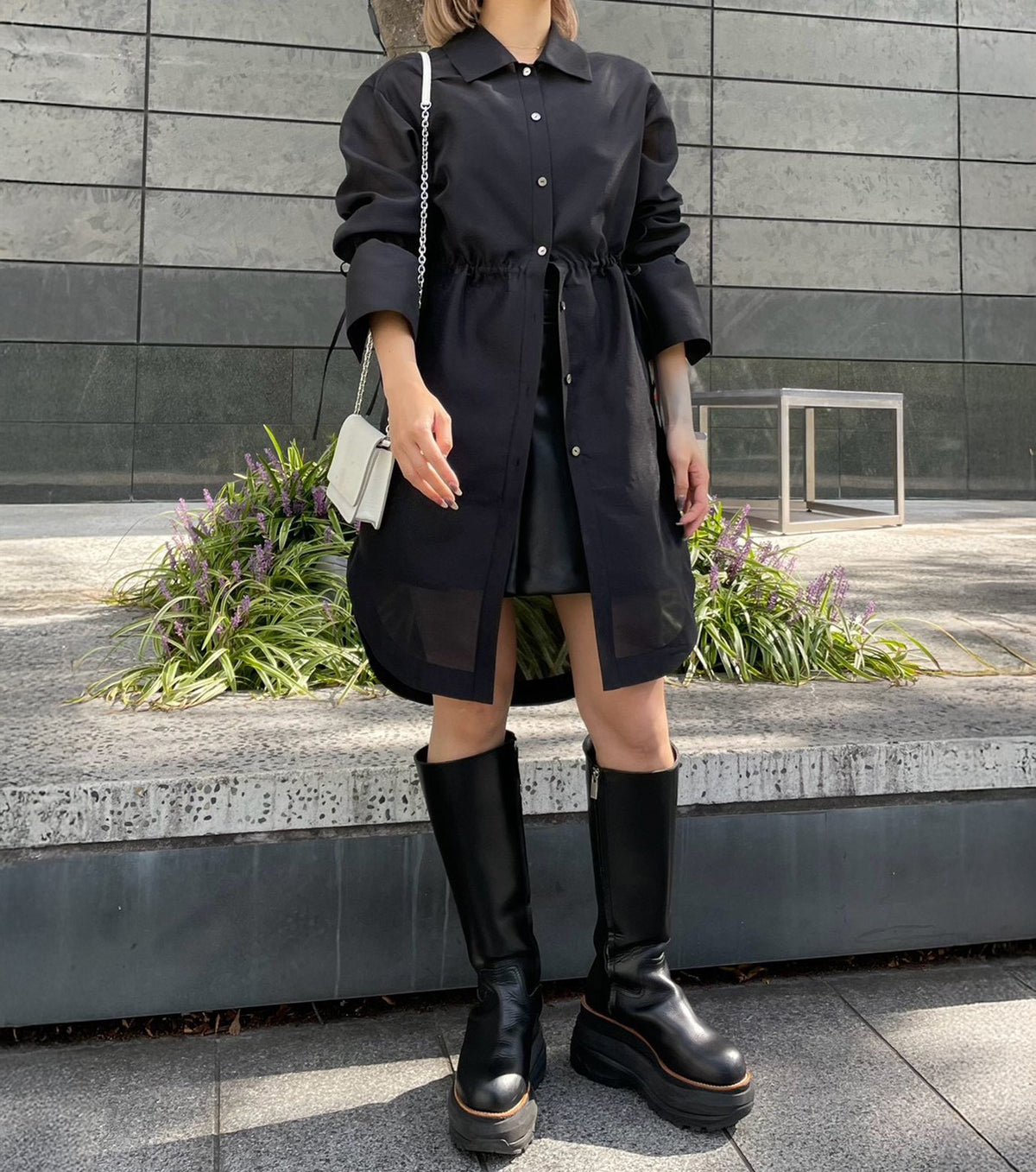 Organza Long Shirt Coat
