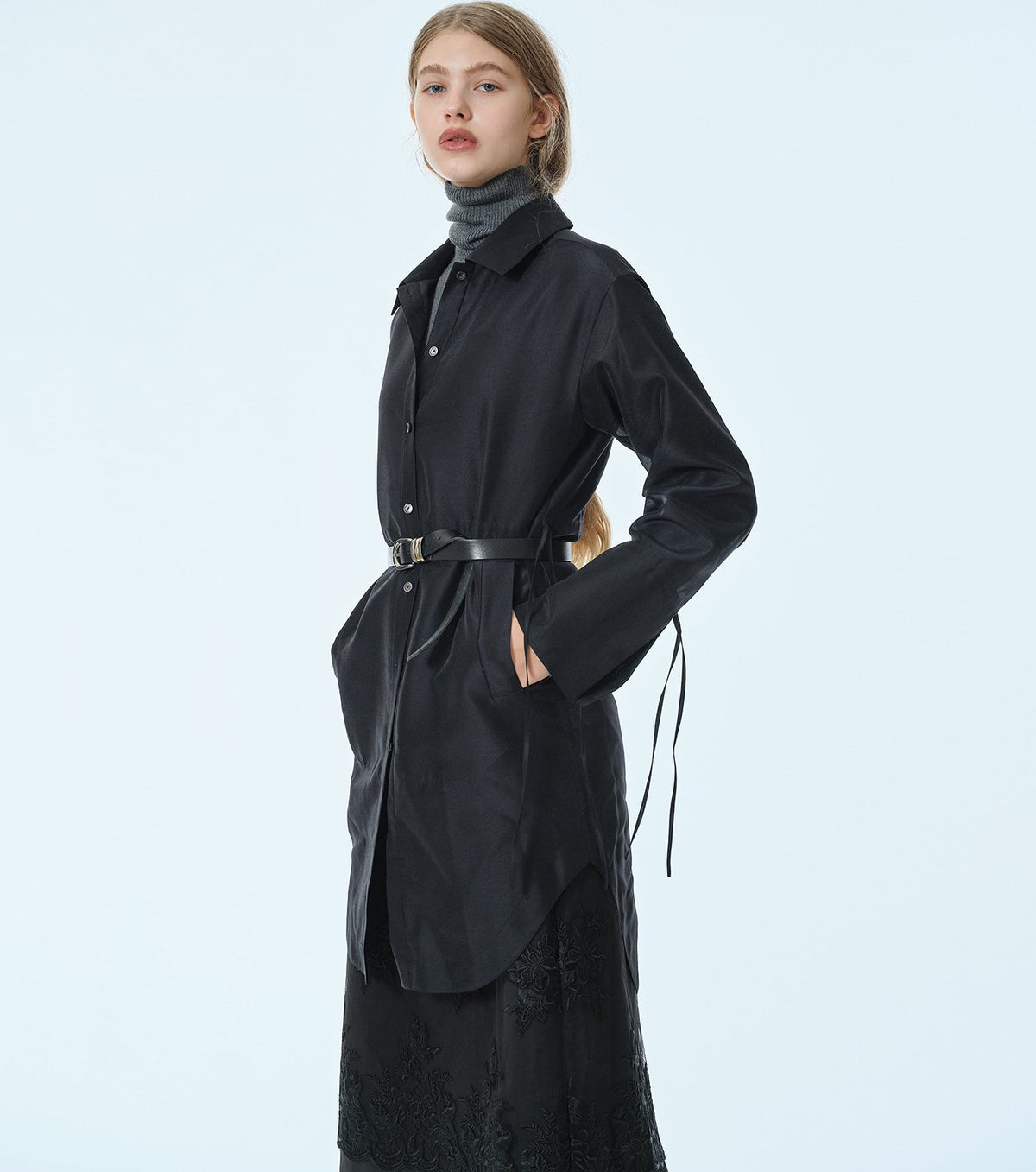 Organza Long Shirt Coat