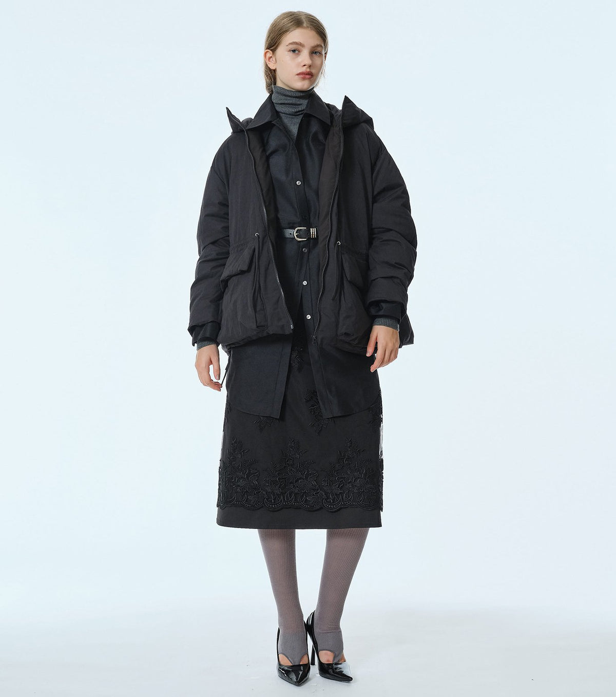 Organza Long Shirt Coat