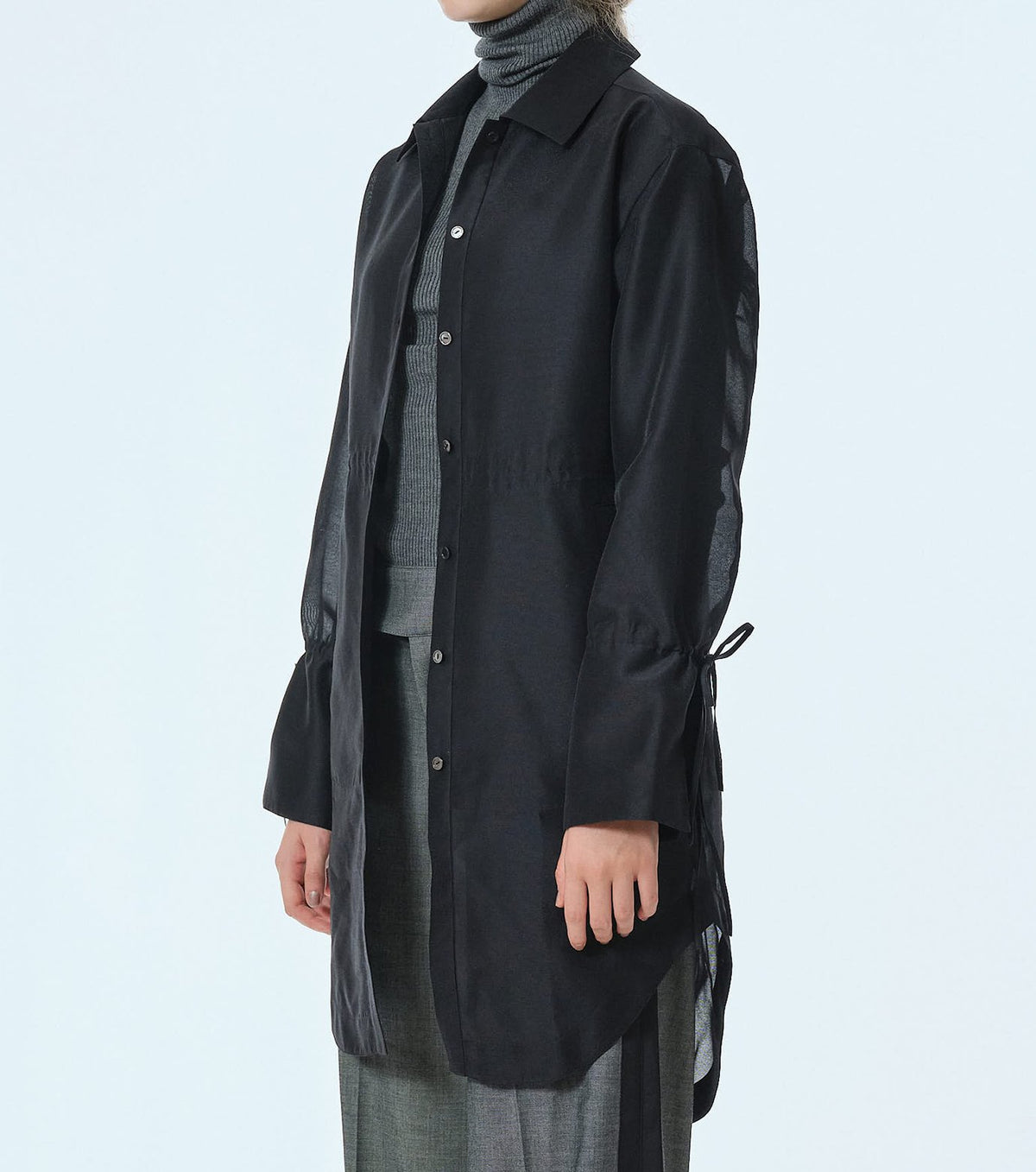 Organza Long Shirt Coat
