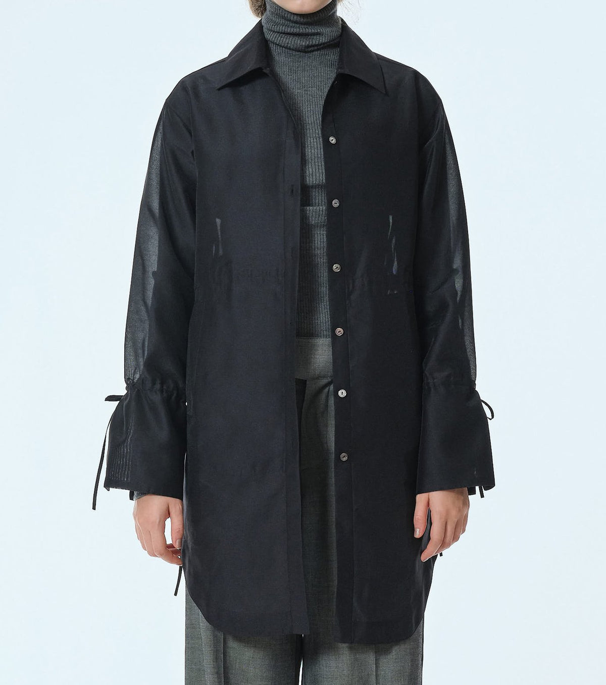 Organza Long Shirt Coat