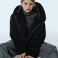Faux Shearling Hooded Jacket