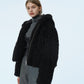 Faux Shearling Hooded Jacket