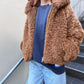Faux Shearling Hooded Jacket
