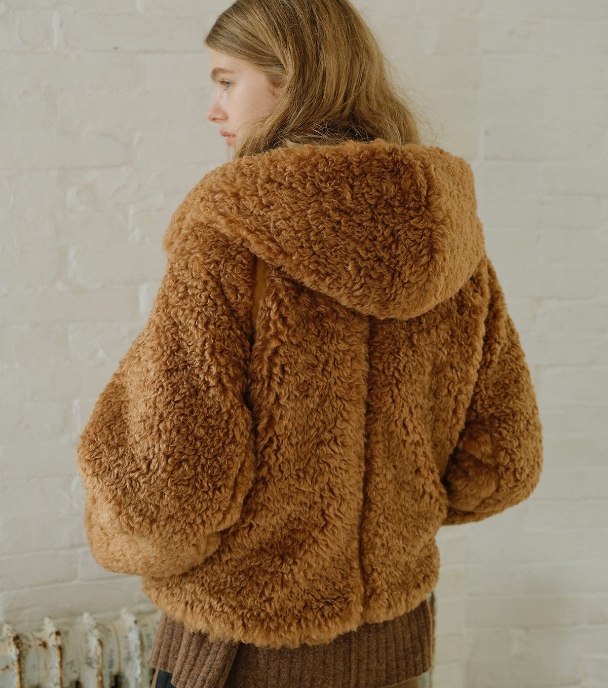 Faux Shearling Hooded Jacket