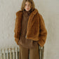 Faux Shearling Hooded Jacket