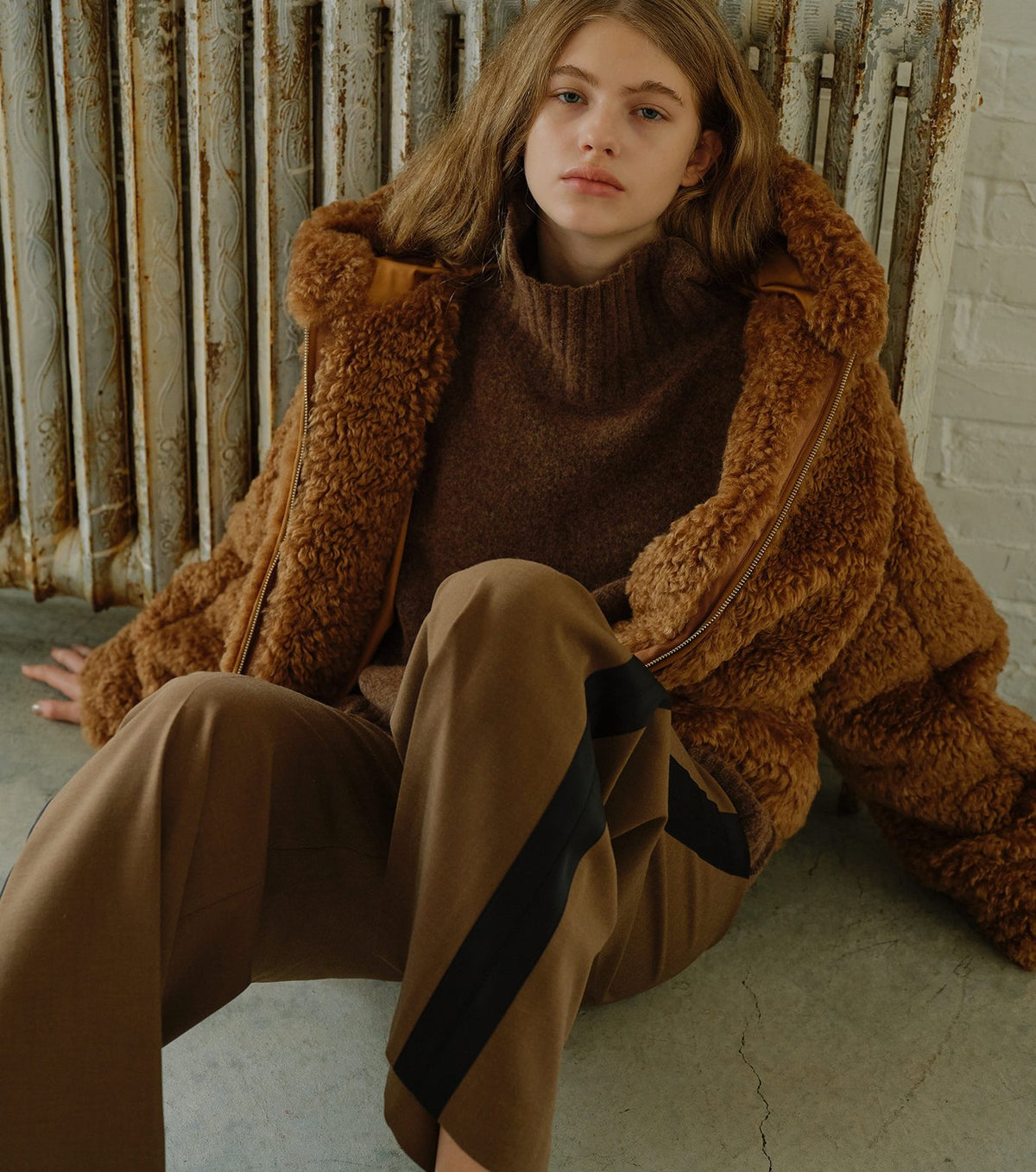 Faux Shearling Hooded Jacket