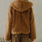 Faux Shearling Hooded Jacket
