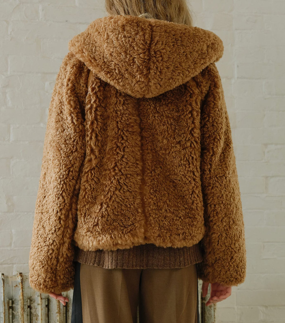 Faux Shearling Hooded Jacket