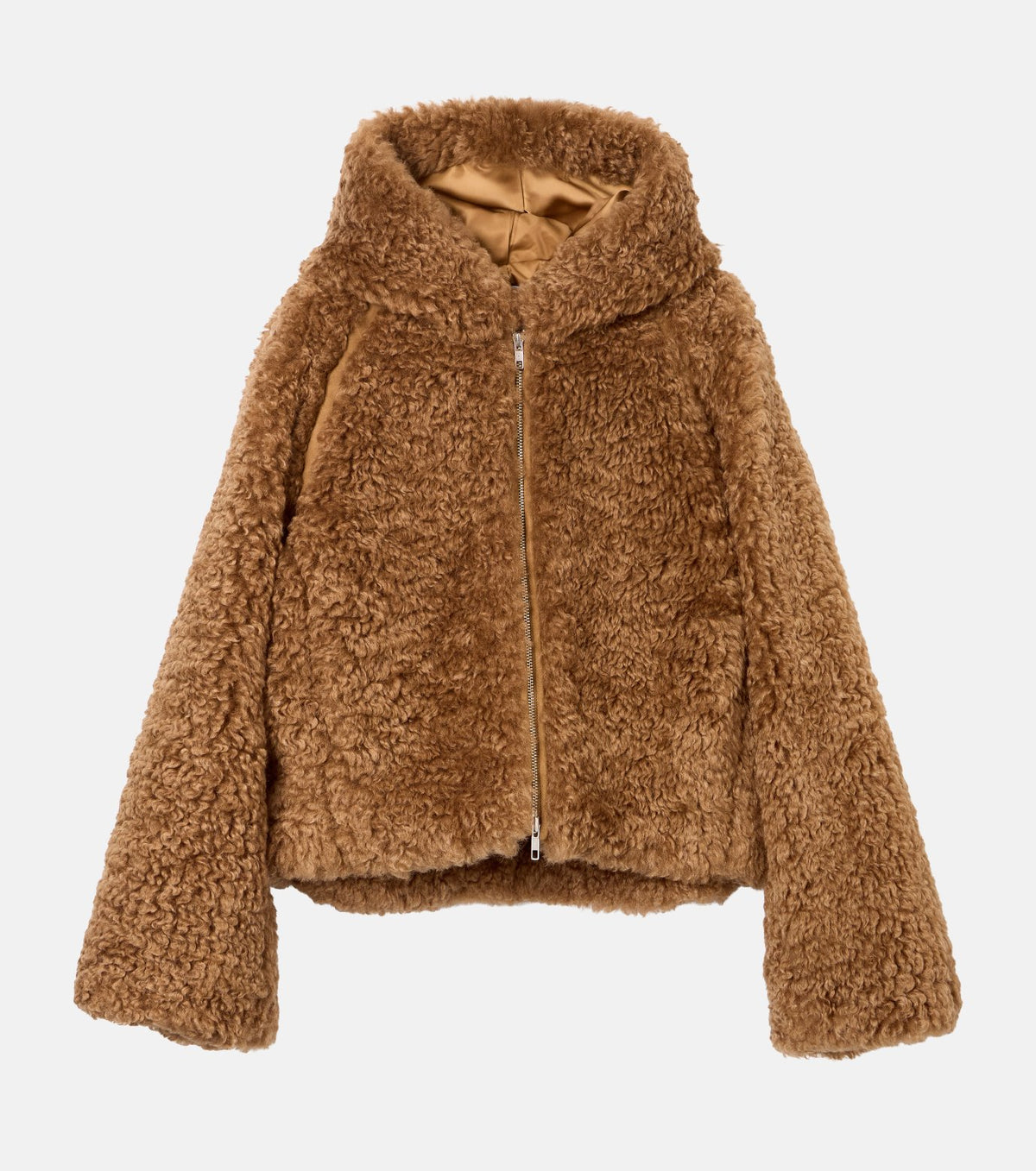 Faux Shearling Hooded Jacket
