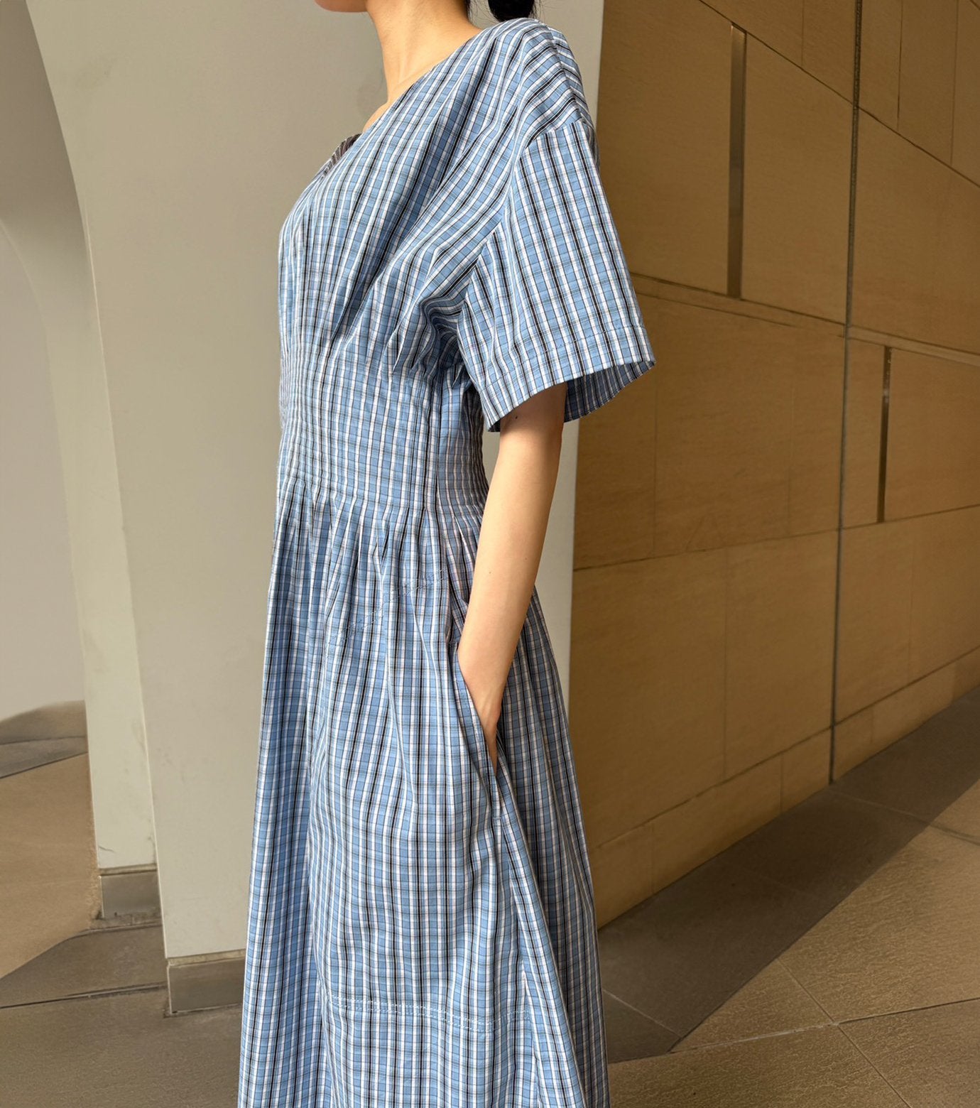 Checkered Round Form Dress