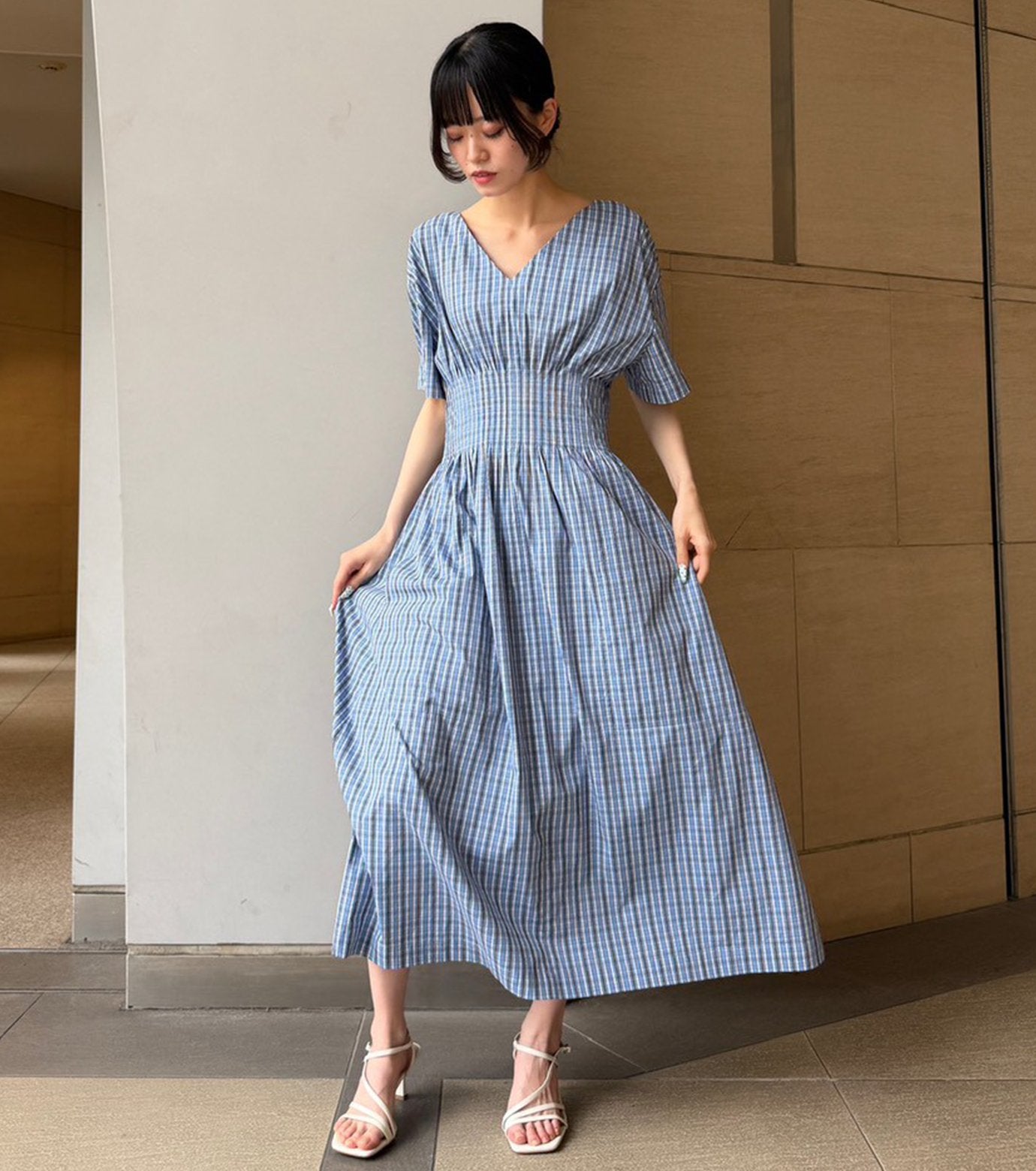 Checkered Round Form Dress