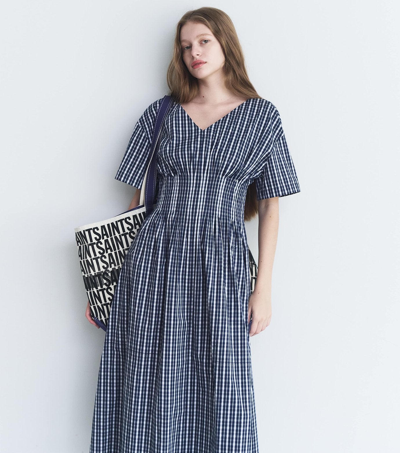 Checkered Round Form Dress