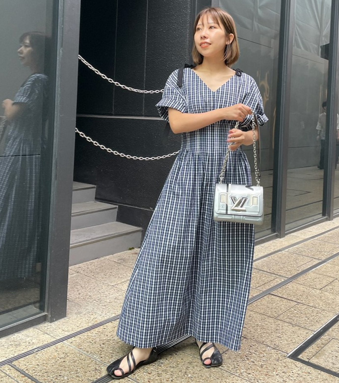 Checkered Round Form Dress