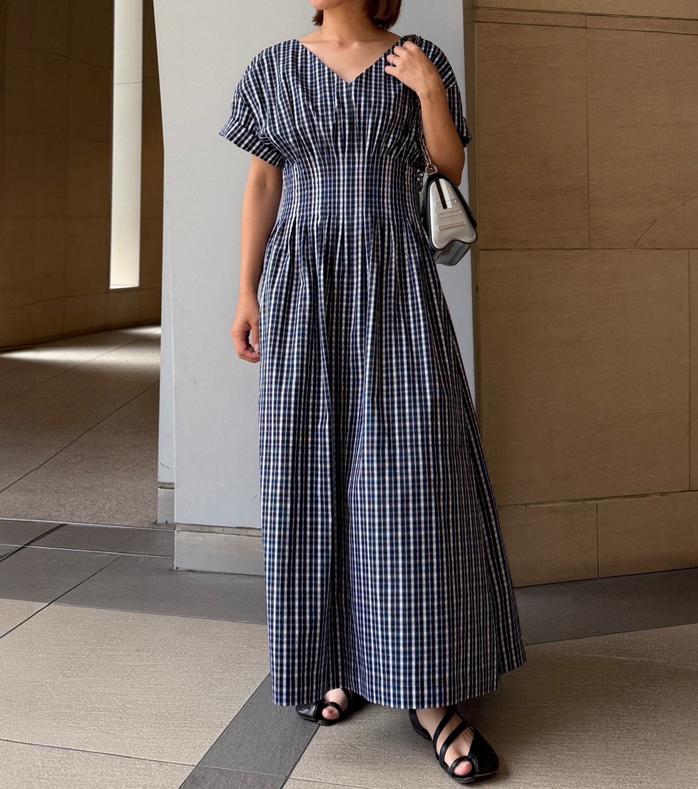 Checkered Round Form Dress