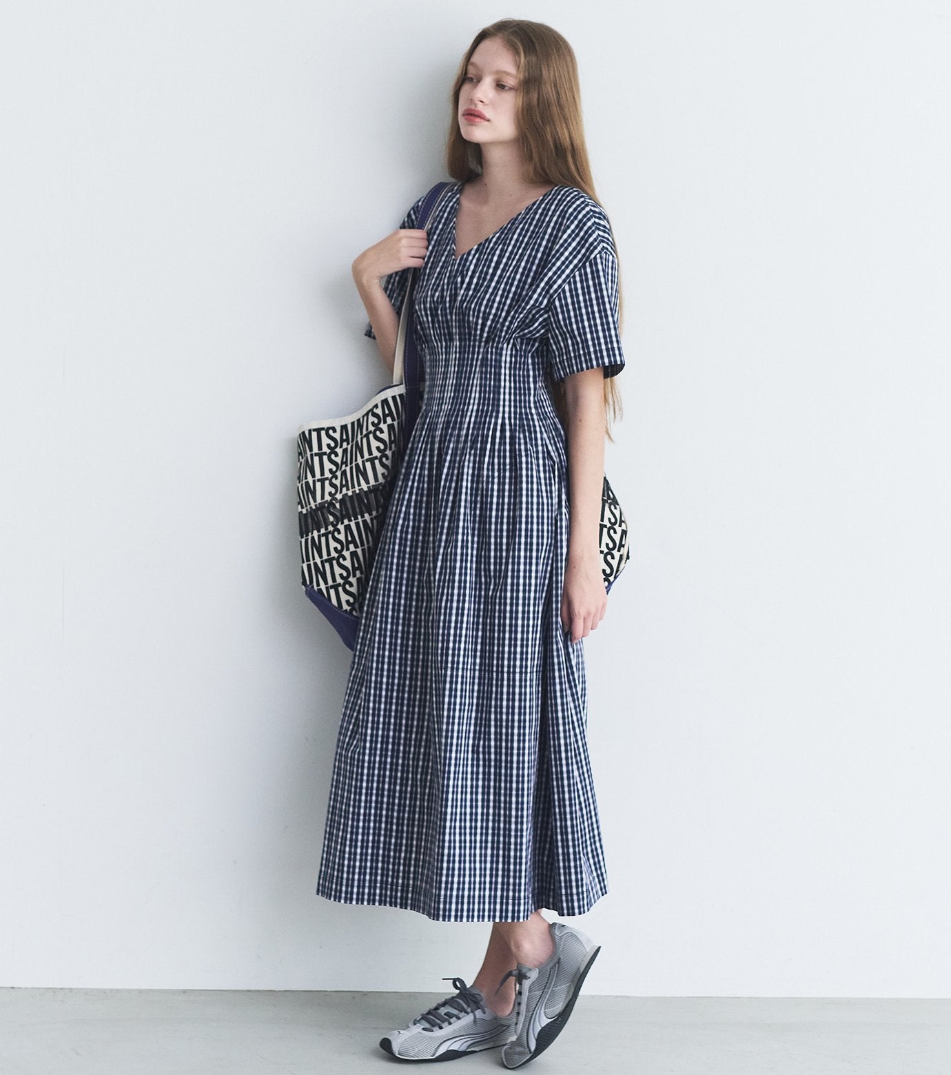Checkered Round Form Dress