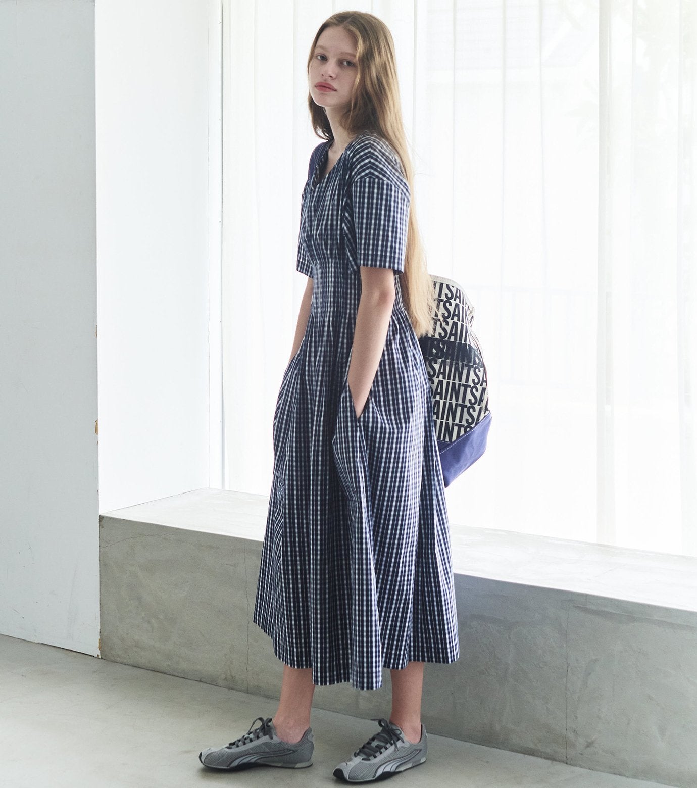 Checkered Round Form Dress