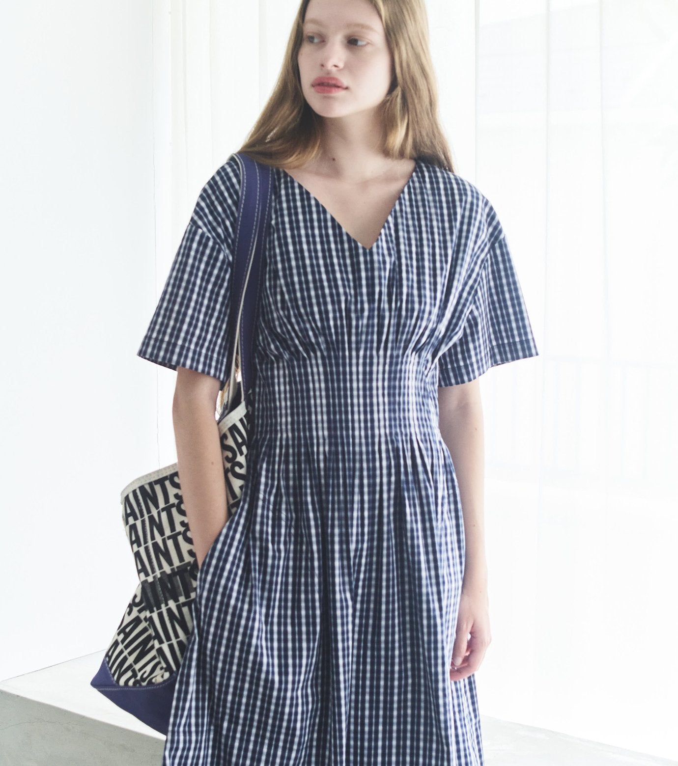 Checkered Round Form Dress