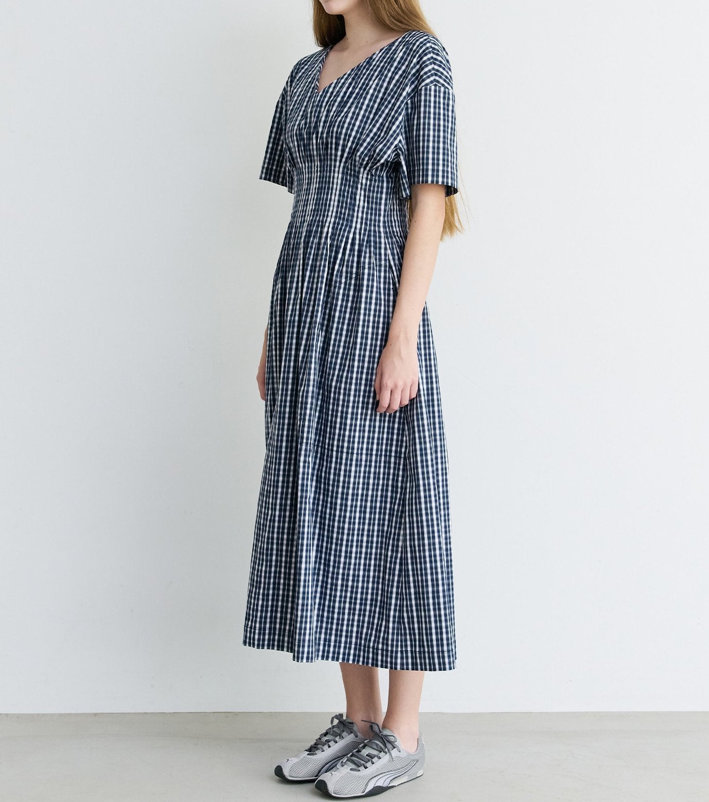 Checkered Round Form Dress