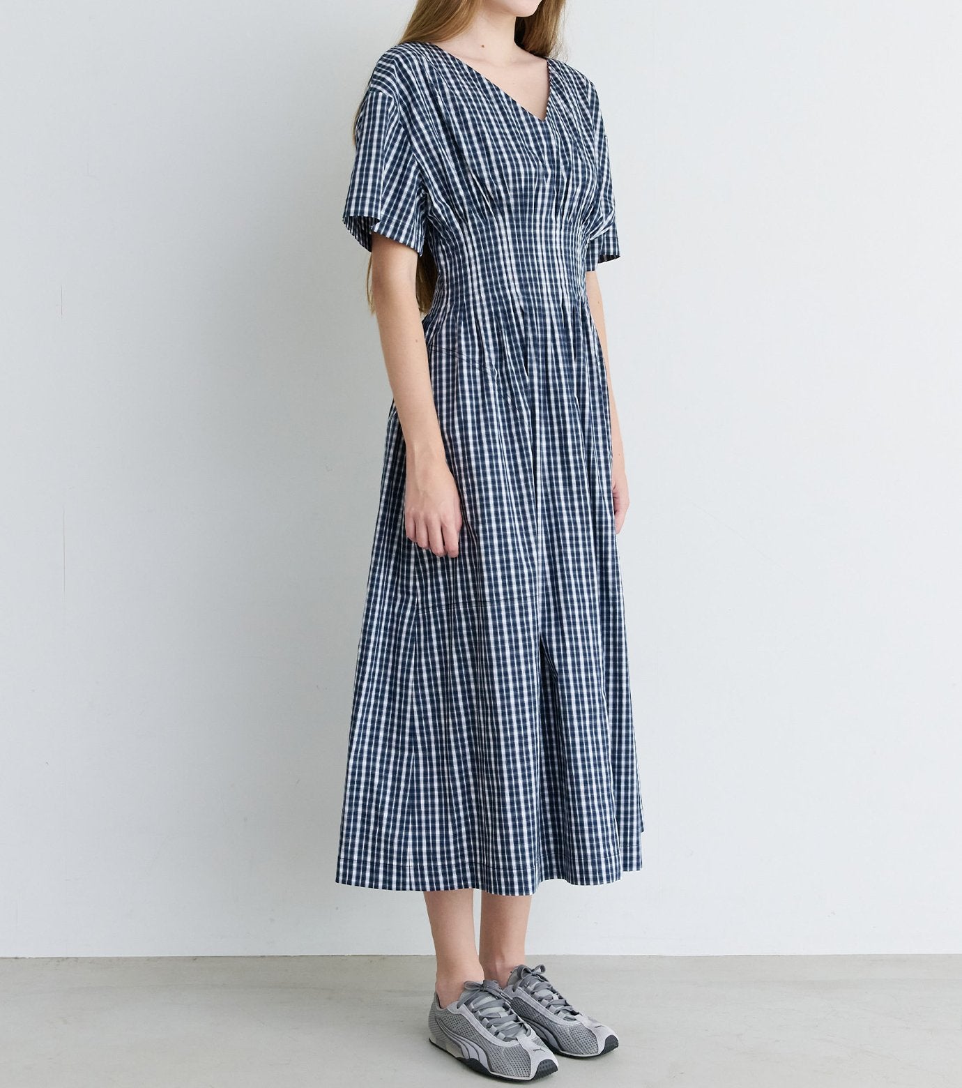 Checkered Round Form Dress