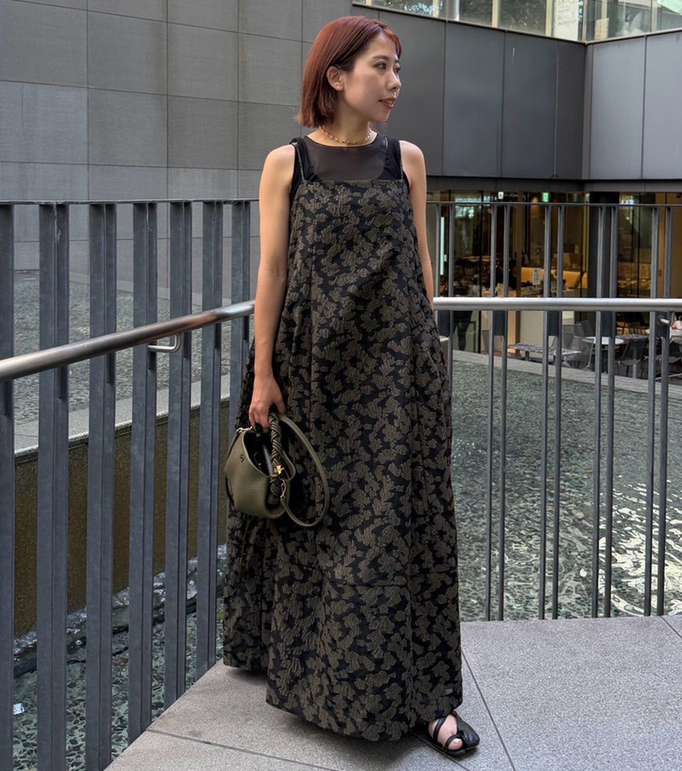 Voluminous Jacquard Cami Dress