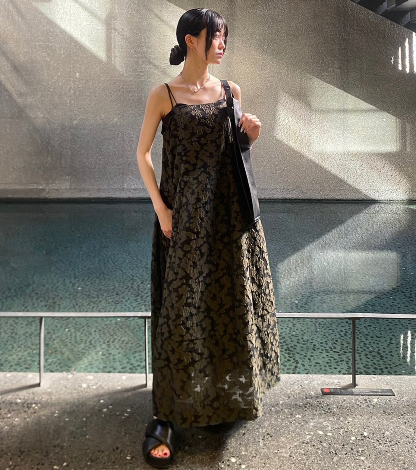 Voluminous Jacquard Cami Dress