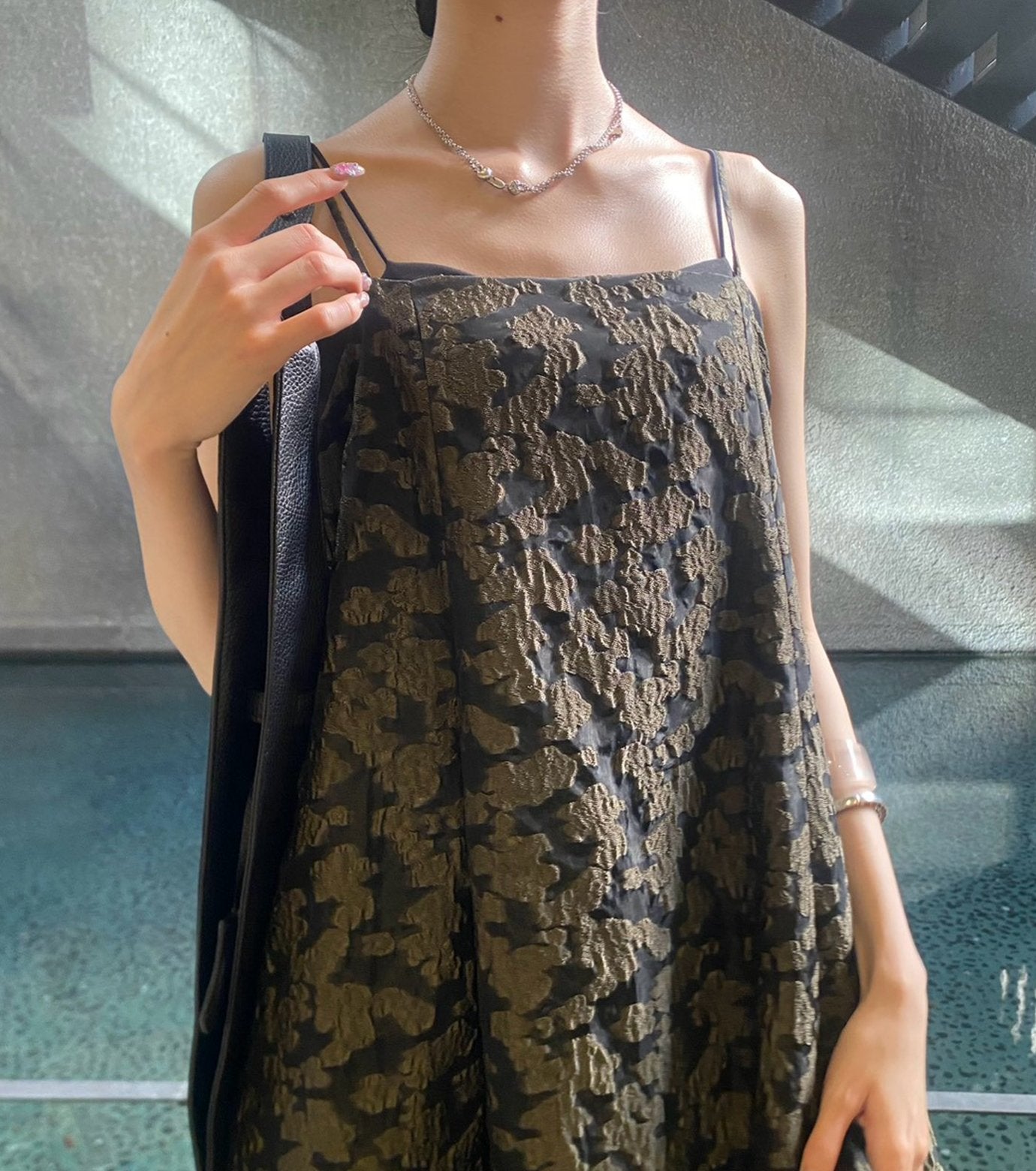 Voluminous Jacquard Cami Dress