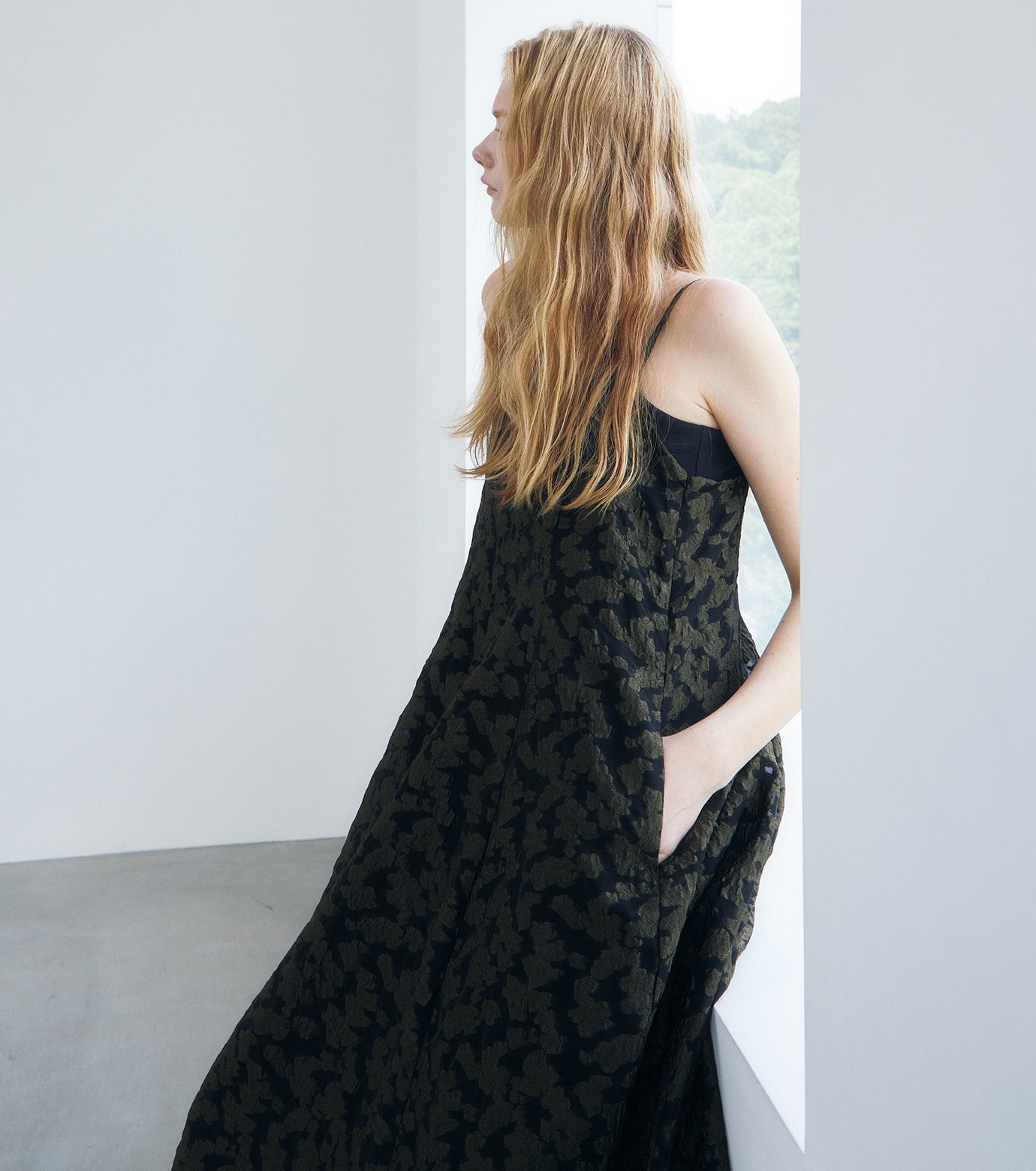 Voluminous Jacquard Cami Dress