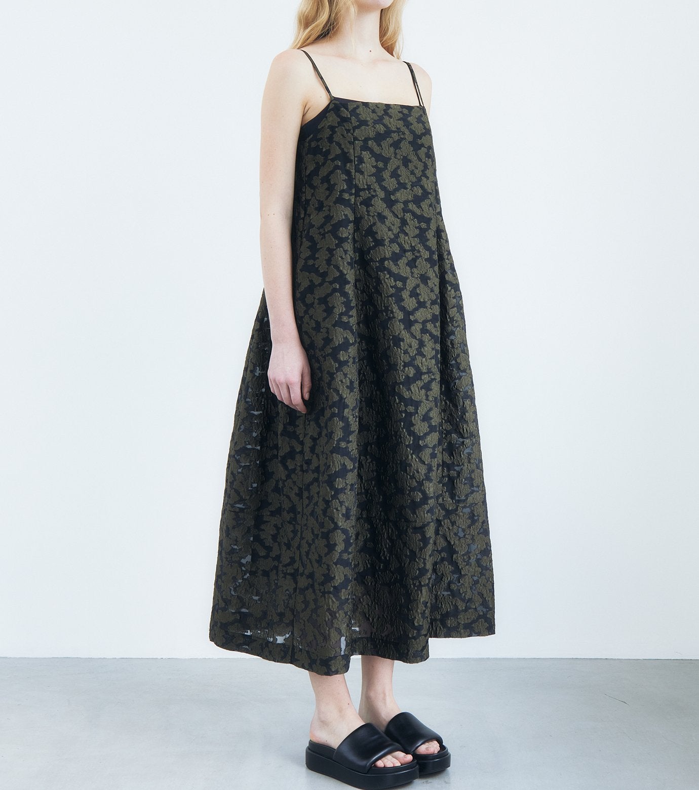 Voluminous Jacquard Cami Dress