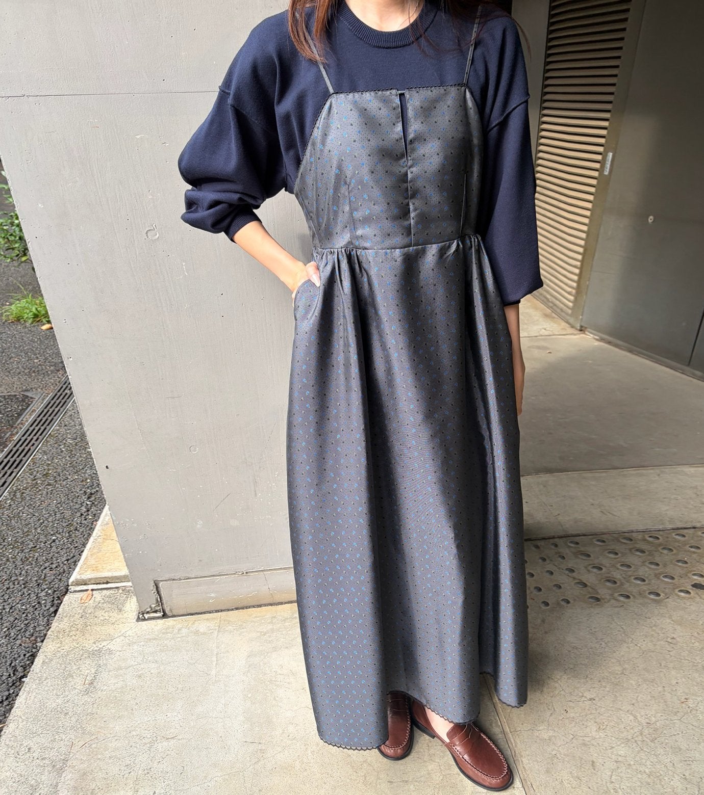 Floral Jacquard Flare Dress