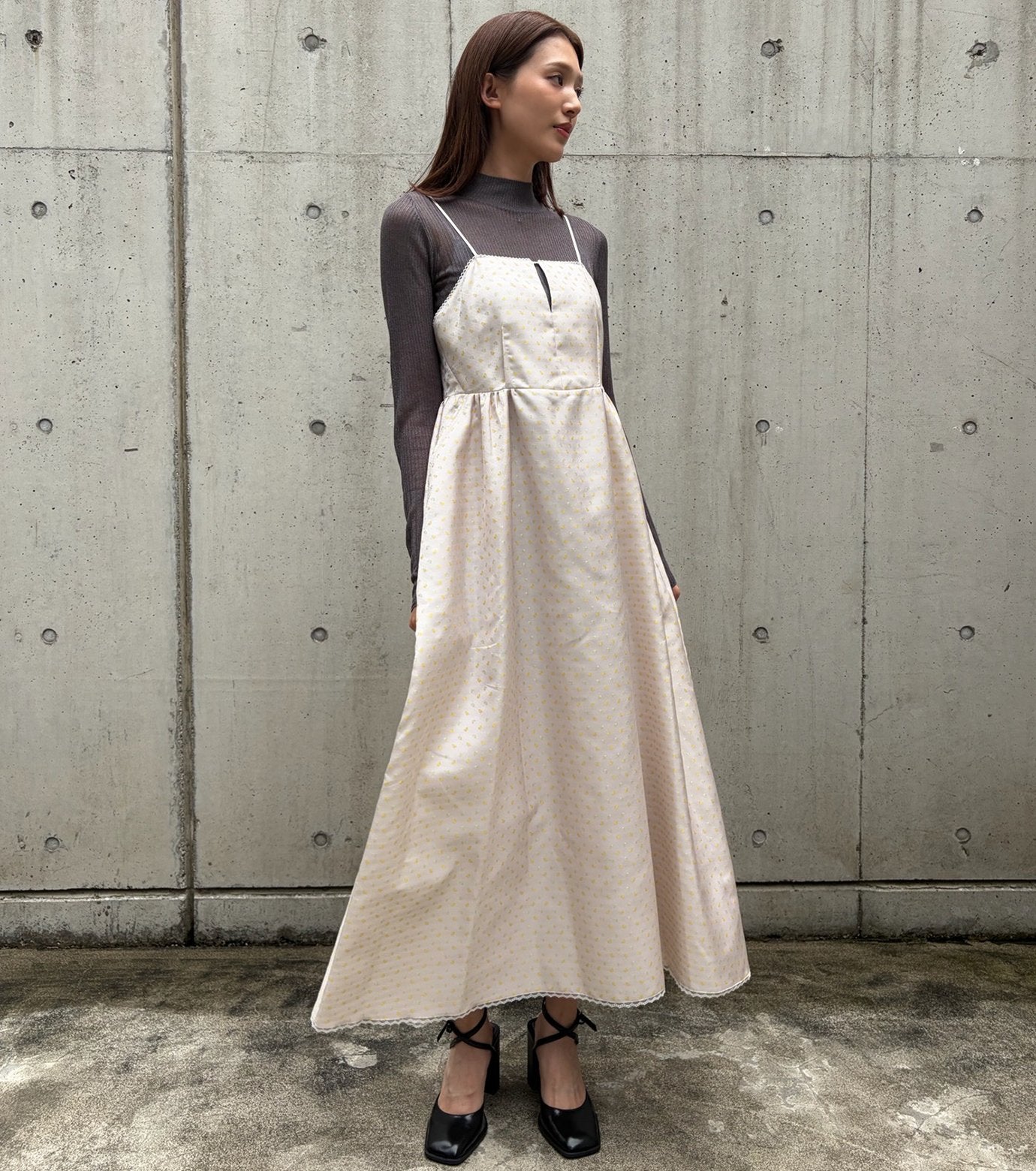 Floral Jacquard Flare Dress