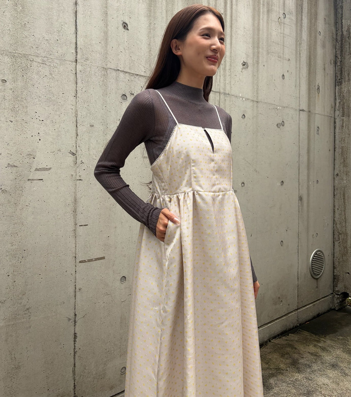 Floral Jacquard Flare Dress