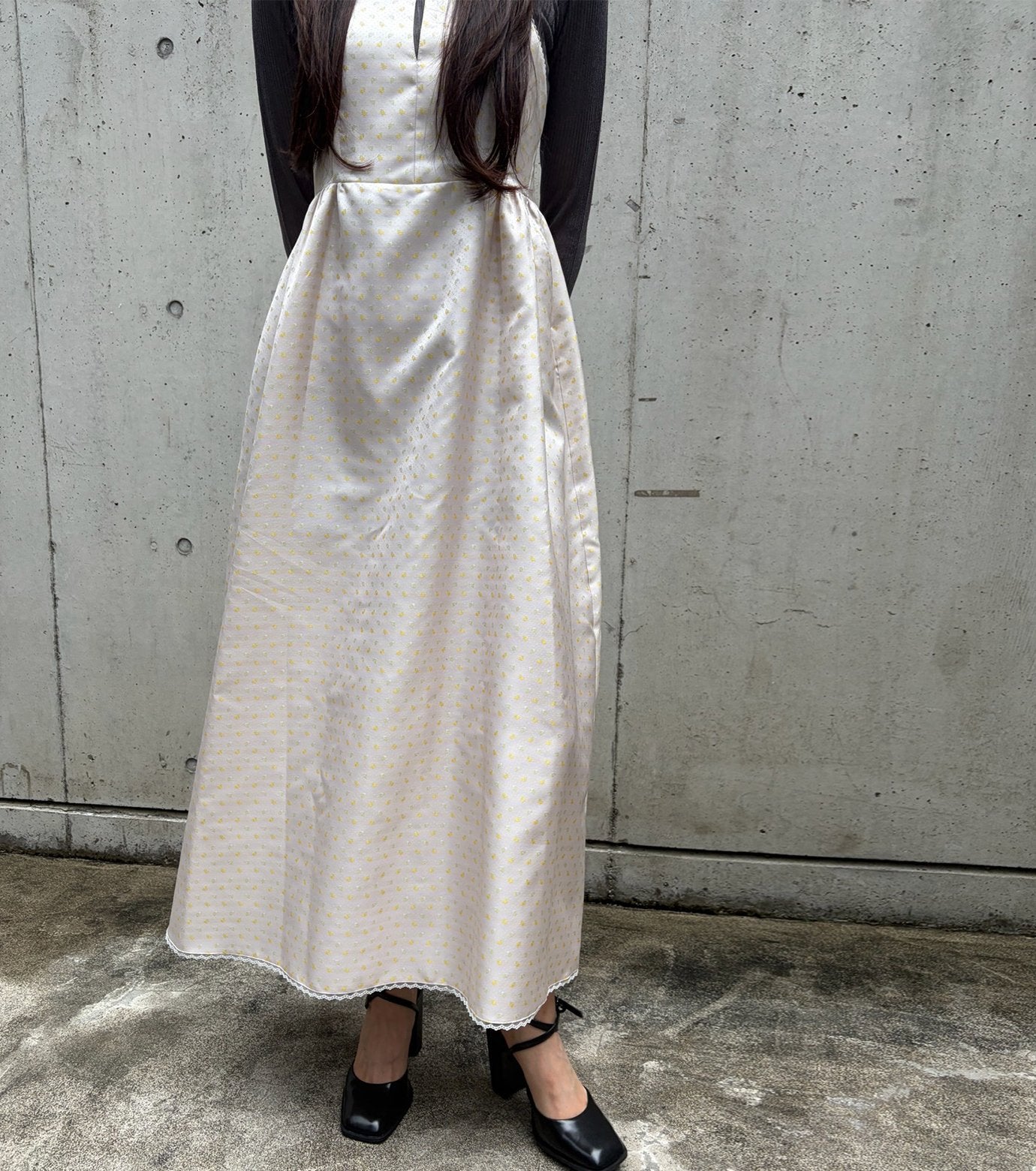 Floral Jacquard Flare Dress