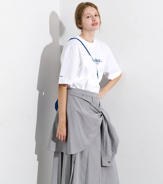 Checked Layered-Look Skirt