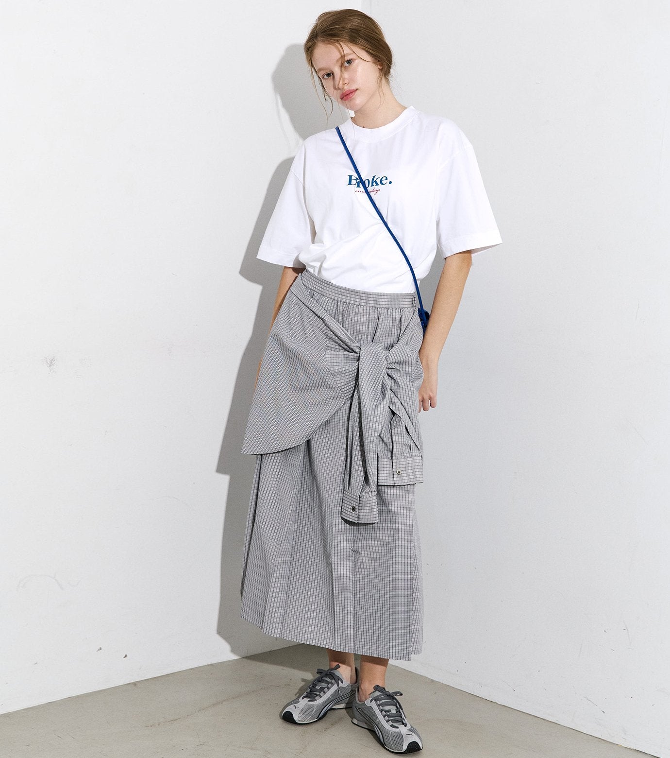 Checked Layered-Look Skirt