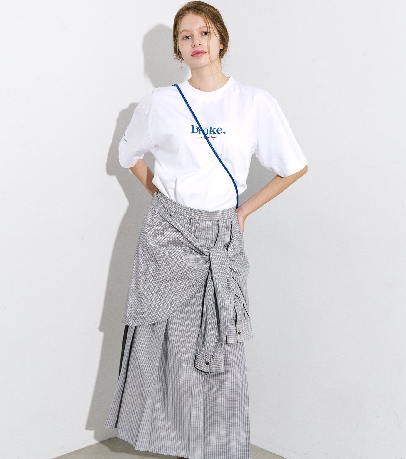 Checked Layered-Look Skirt