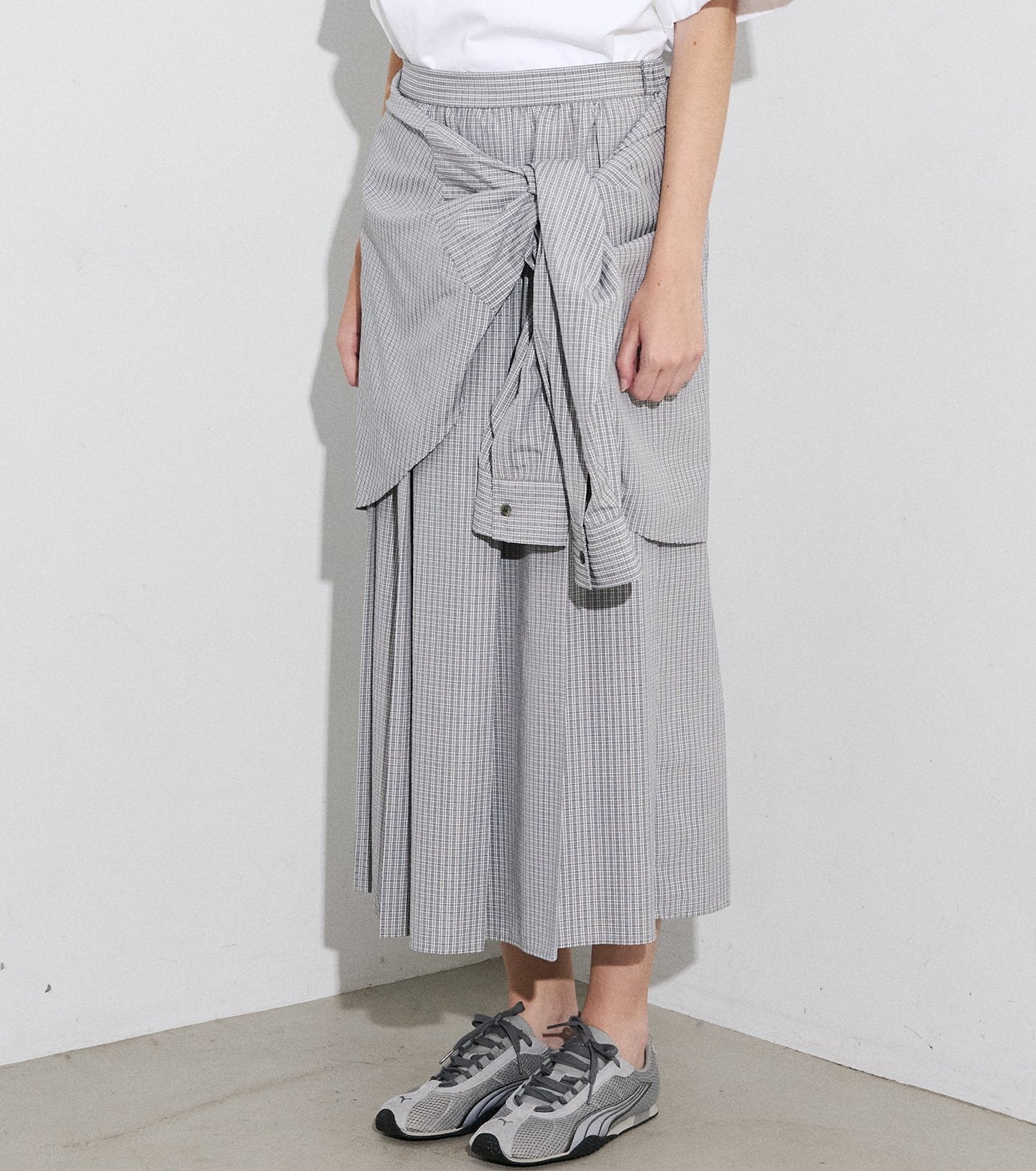 Checked Layered-Look Skirt