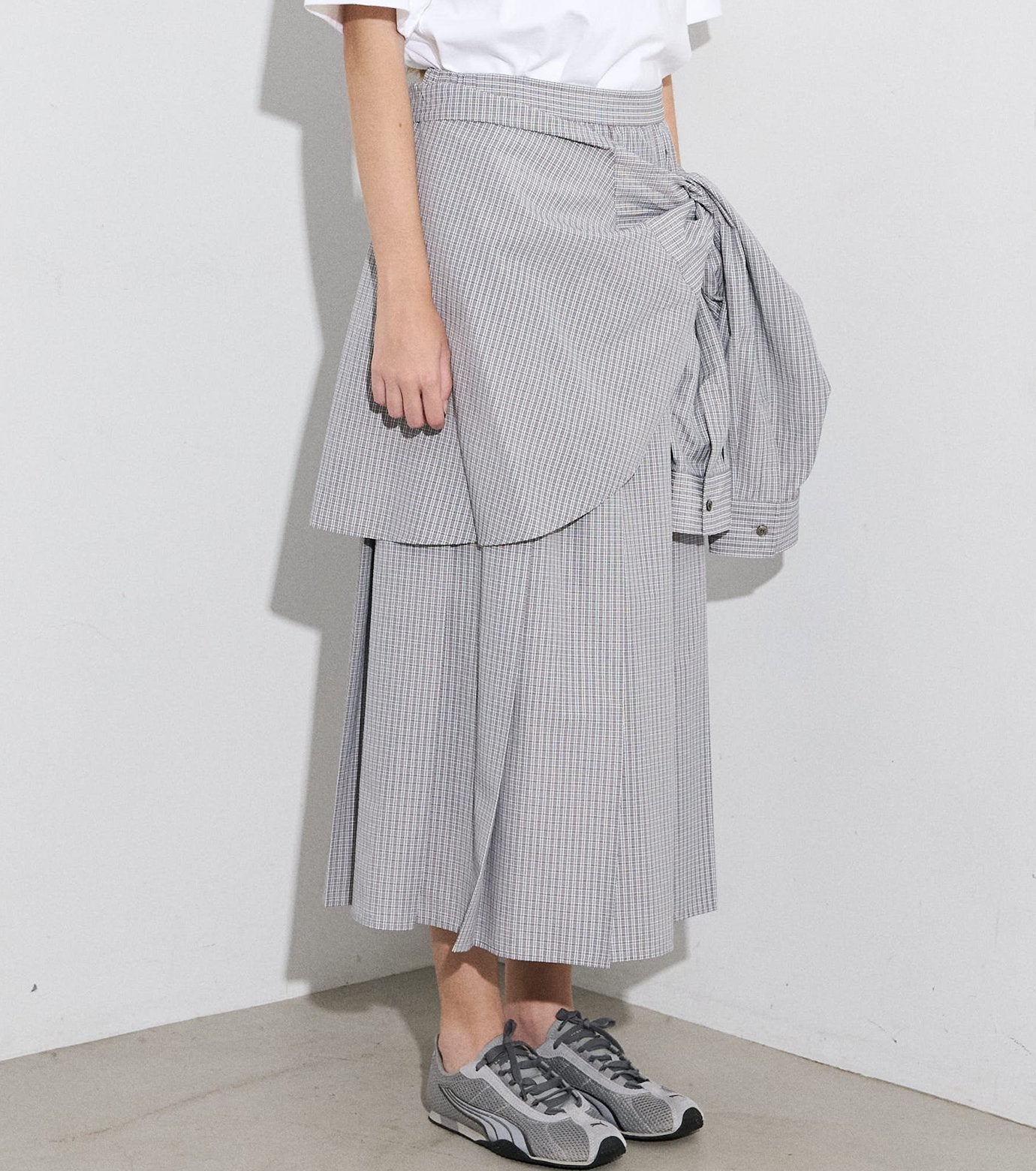 Checked Layered-Look Skirt
