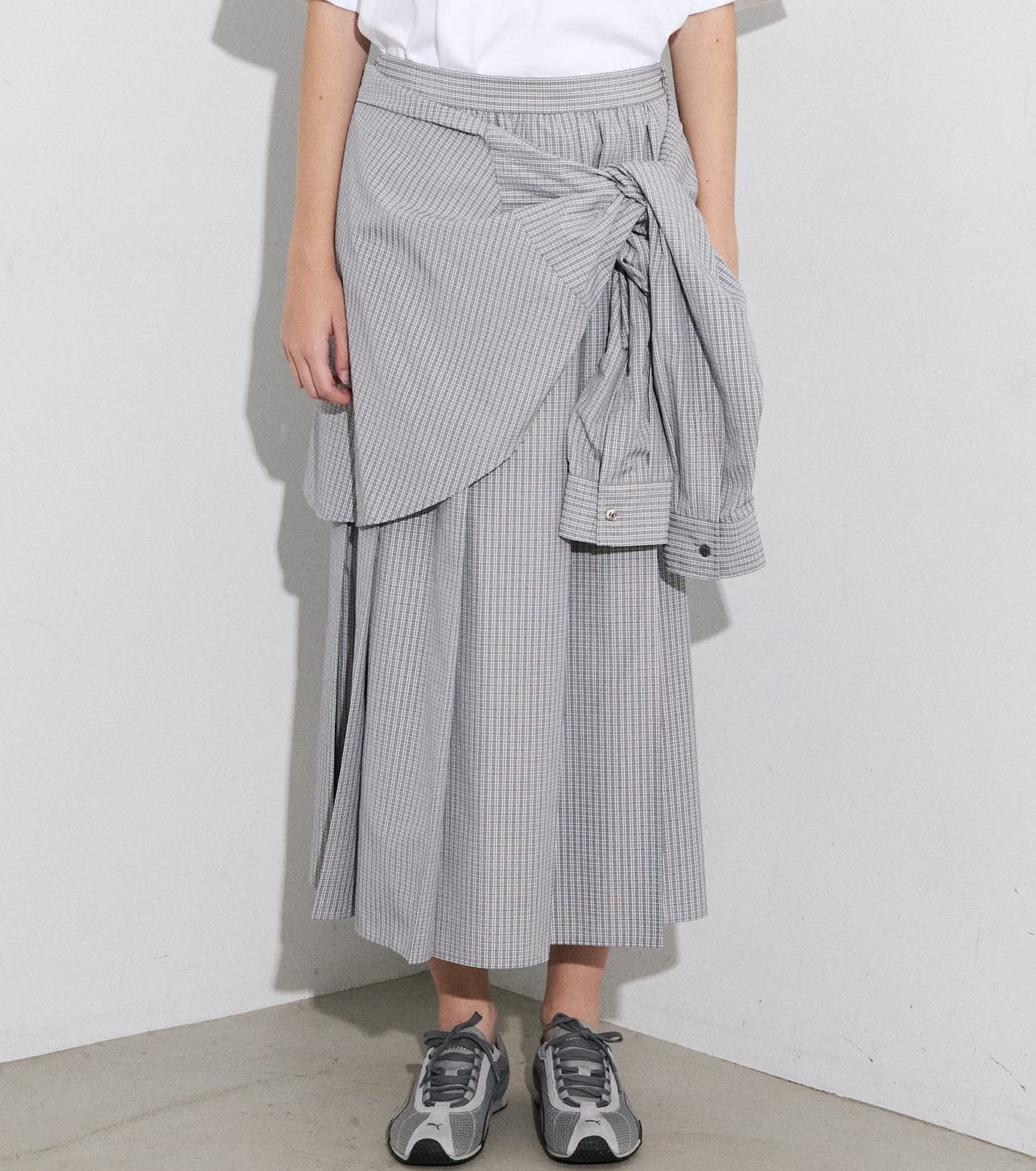 Checked Layered-Look Skirt