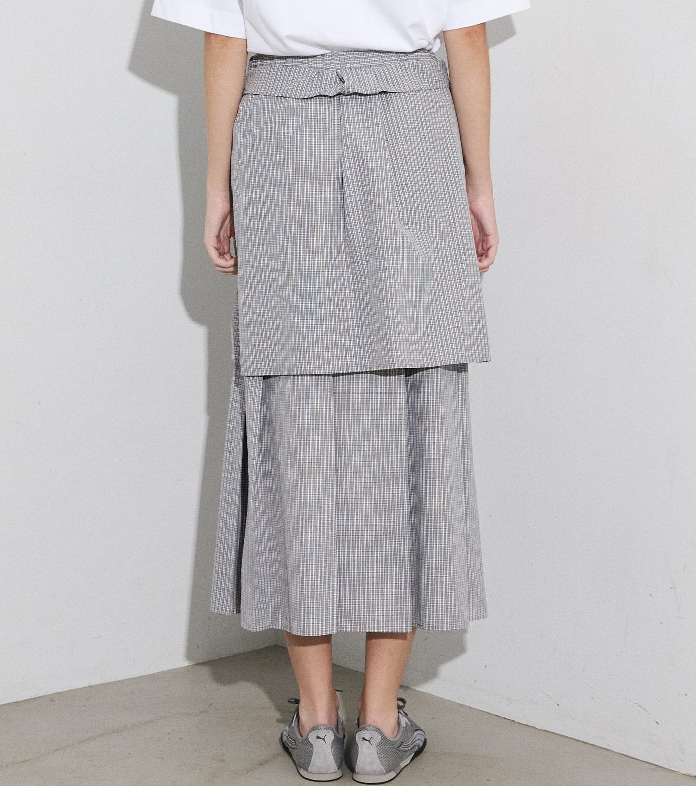Checked Layered-Look Skirt