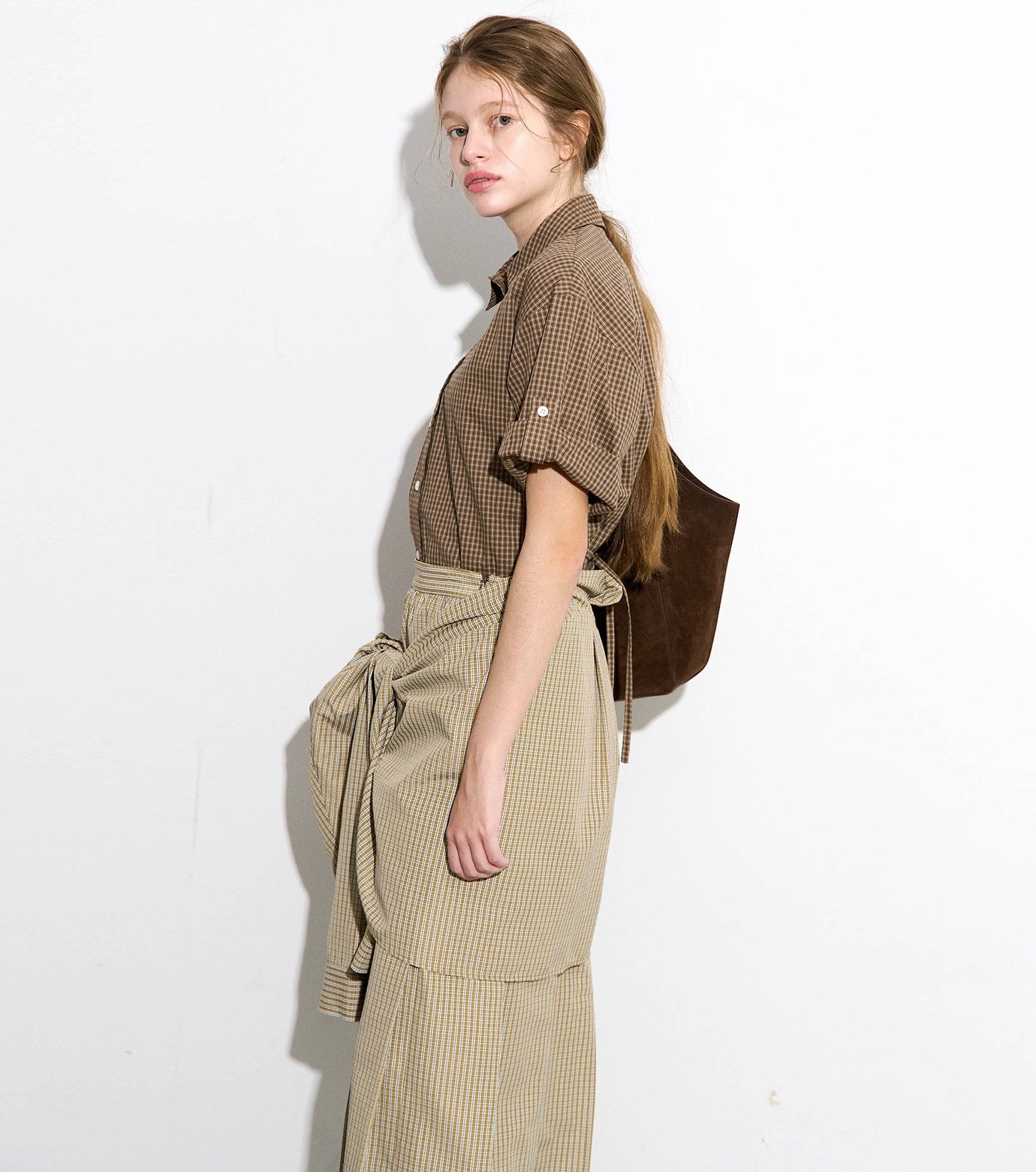 Checked Layered-Look Skirt