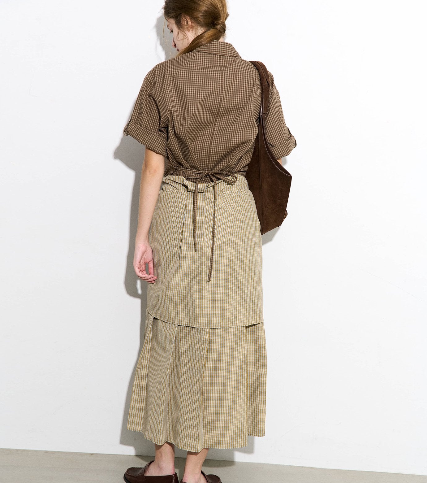 Checked Layered-Look Skirt