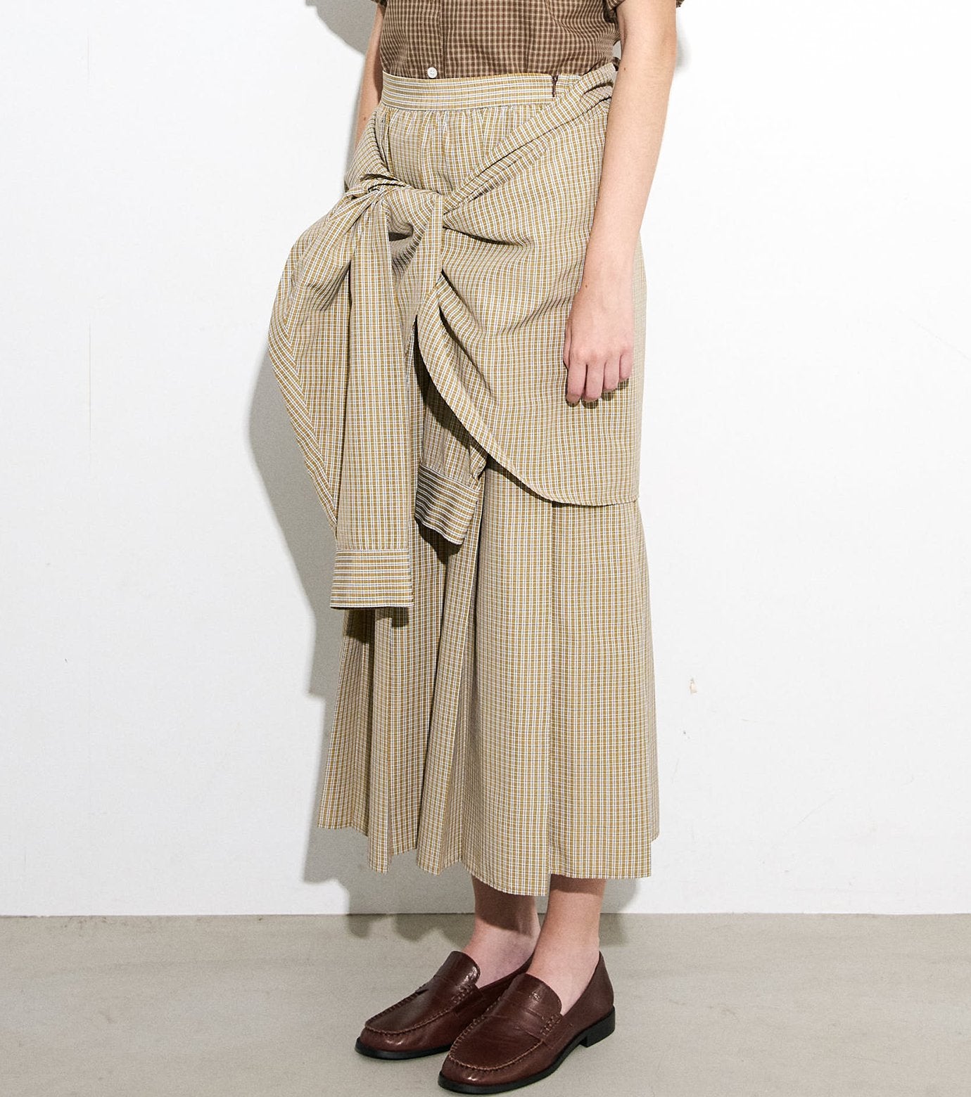 Checked Layered-Look Skirt