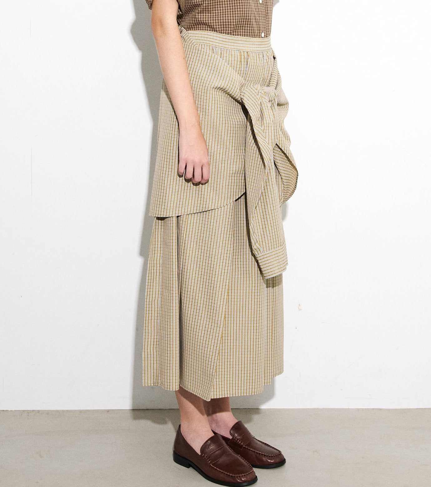 Checked Layered-Look Skirt