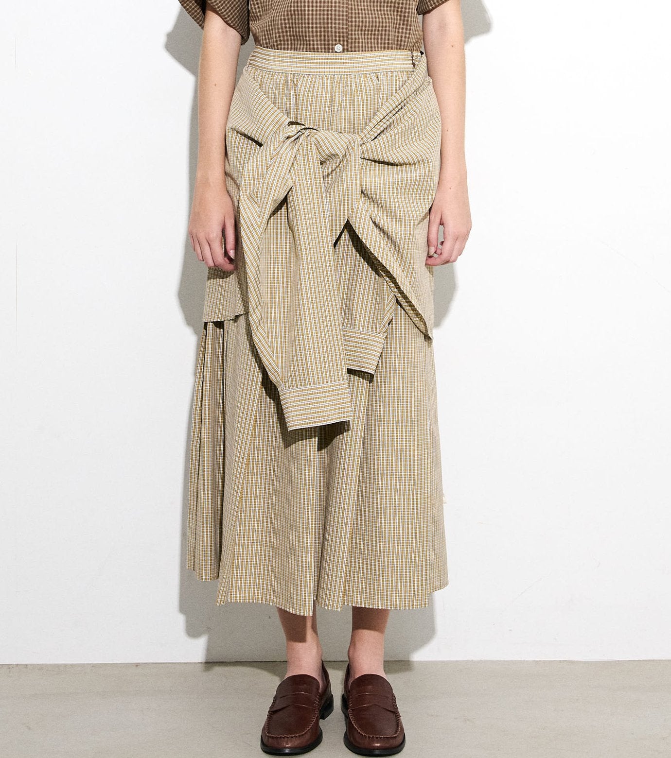 Checked Layered-Look Skirt