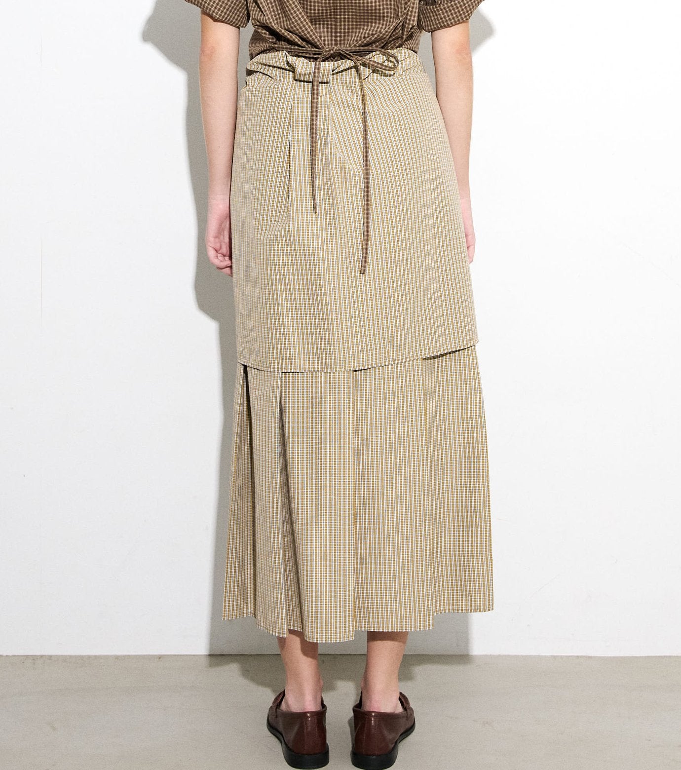 Checked Layered-Look Skirt