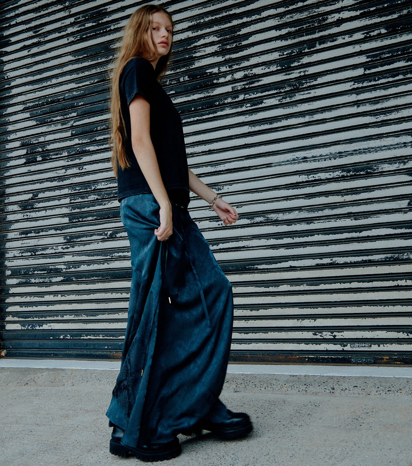 Fluid Satin Maxi Skirt