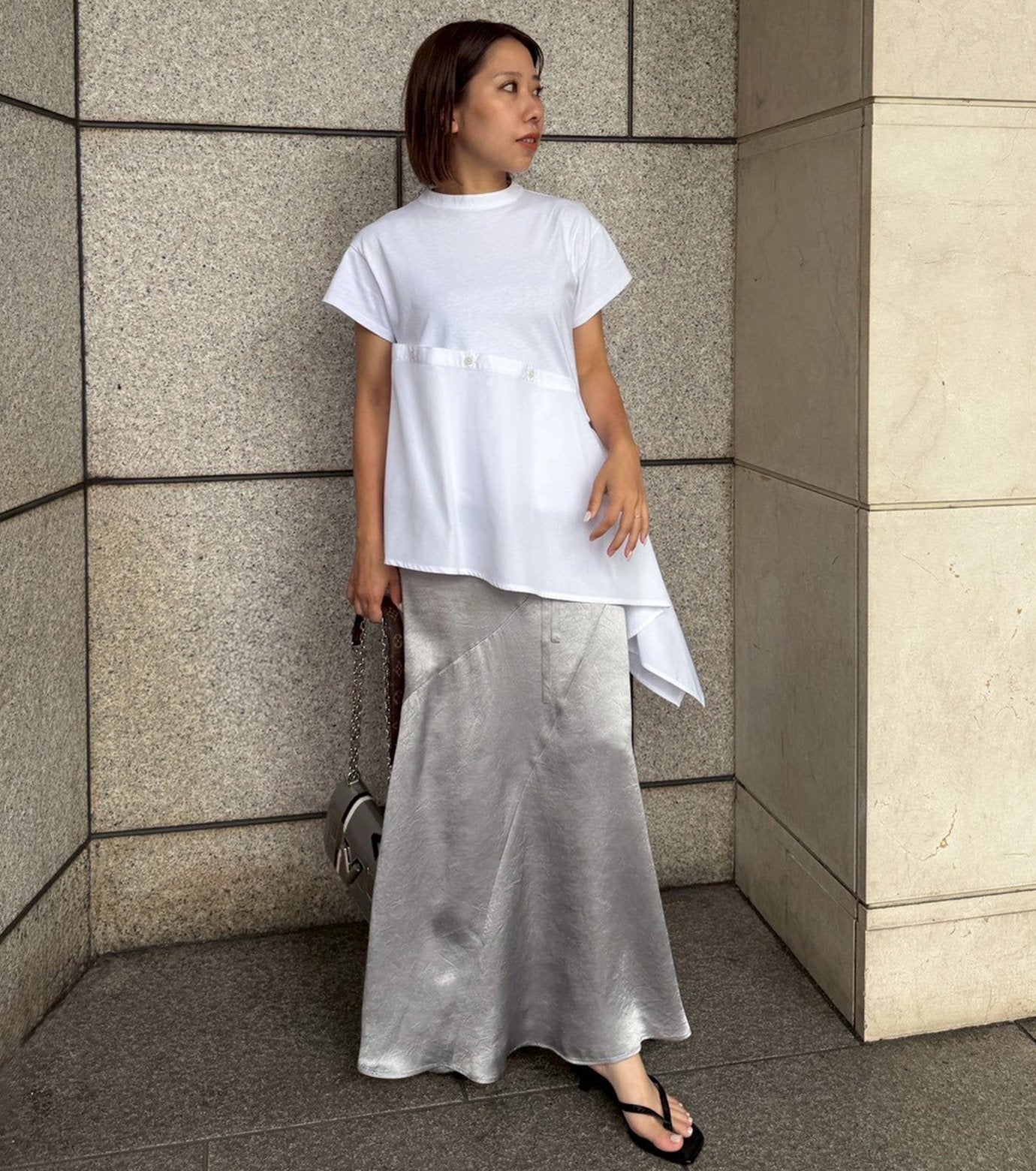 Solid Satin Maxi Skirt