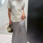 Solid Satin Maxi Skirt